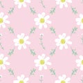 Daisies seamless vector pattern in pastel colors Royalty Free Stock Photo