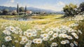 Provence Morning: Charming And Realistic Daisy Field Painting