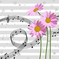 Daisies with music notes.