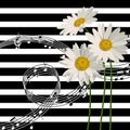 Daisies with music notes.