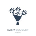 daisy bouquet icon in trendy design style. daisy bouquet icon isolated on white background. daisy bouquet vector icon simple and