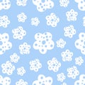 Daisy field. Simple chamomile flowers seamless pattern. Royalty Free Stock Photo