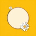 Daisy floral frame on yellow background conveys spring freshness and joyful design elements Royalty Free Stock Photo