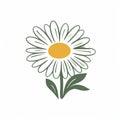 Minimalistic Daisy Icon Illustration On White Background