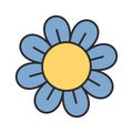 Daisy flower groovy comic style Royalty Free Stock Photo