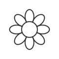Daisy Flower Outline Icon on White
