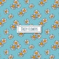 Daisy Flowers Seamless Pattern Background Vector Illustration Royalty Free Stock Photo