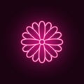 Daisy Icon. Elements Of Leaves And Flowers In Neon Style Icons. Simple Icon For Websites, Web Design, Mobile App, Info Graphics