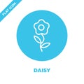 daisy icon vector from seasons collection. Thin line daisy outline icon vector illustration. Linear symbol for use on web and