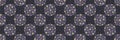 Daisy moody polka dot seamless border pattern. Modern ditsy tiny flower circle ribbon trim . Floral spotty dark fashion Royalty Free Stock Photo