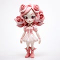 Daisy Rose Figure: Monochromatic Depth In Pink Doll By Inktank