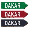 DAKAR ARROW ROAD SIGN Design Vector Illustration. - Vector Royalty Free Stock Photo