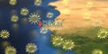 Dakar city and sunny weather icon on the map, weather forecast related 3D rendering