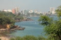 Dakar coastline, beach and vegetation. Dakar. Senegal. West Africa Royalty Free Stock Photo