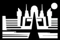 Dakar, Dakar, Senegal. Black & White City Logo. Generative AI.