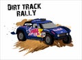 Dakar car, rally. Moto rally. Vector illustration.