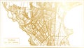 Dakar Senegal City Map in Retro Style in Golden Color. Outline Map
