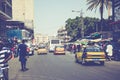 DAKAR, SENEGAL - NOVEMBER 11, 2019: People working and traffic at Senegal capital Dakar, West Africa Royalty Free Stock Photo