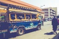 DAKAR, SENEGAL - NOVEMBER 11, 2019: People working and traffic at Senegal capital Dakar, West Africa Royalty Free Stock Photo