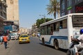 DAKAR, SENEGAL - NOVEMBER 11, 2019: People working and traffic at Senegal capital Dakar, West Africa Royalty Free Stock Photo