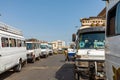 DAKAR, SENEGAL - NOVEMBER 11, 2019: People working and traffic at Senegal capital Dakar, West Africa Royalty Free Stock Photo