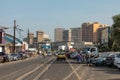 DAKAR, SENEGAL - NOVEMBER 11, 2019: People working and traffic at Senegal capital Dakar, West Africa Royalty Free Stock Photo