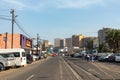 DAKAR, SENEGAL - NOVEMBER 11, 2019: People working and traffic at Senegal capital Dakar, West Africa Royalty Free Stock Photo