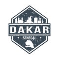 Dakar Senegal Travel Stamp Icon Skyline City Design Tourism Badge Rubber. Passport Seal Vector.