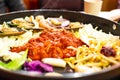 Dakgalbi or Spicy grilled chicken and vegetables recipe.