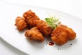 Dakgangjeong: Crispy fried chicken bites with sweet and spicy sauce, generative AI Royalty Free Stock Photo