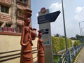 Handcraft and old style decorated human statue display openly with various posture at Dakhineswar, Kolkata.