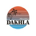 Dakhla MAROKKO palm tree dune logo on a white background Royalty Free Stock Photo