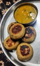 Dal baati churma dish Royalty Free Stock Photo