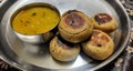 Dal baati dish served Royalty Free Stock Photo