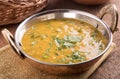 Dal curry on wooden background