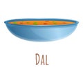 Dal food icon, cartoon style