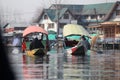 Dal lake Srinagar & house boats with floating market Royalty Free Stock Photo