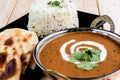 Dal makhni with naan and Rice