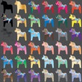 Dala horse colorful set Royalty Free Stock Photo