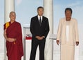 Dalai Lama, Colin Powell, and Maya Angelou Wax Figures at Madame Tussauds in NYC in 2009