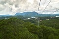 Dalat Cable Car at Robin Hill to the Truc Lam pagoda. Dalat, Vietnam. With damatic clouds.