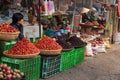 Dalat, street foot, local fruits and vegetable market in vietnam