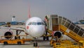 Passenger airplane at the airport Royalty Free Stock Photo