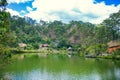 DALAT, VIETNAM - February 17, 2017: Cu Lan village at Dalat countryside, hotel and holiday resort among pine jungle, camp on grass Royalty Free Stock Photo