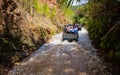 DALAT, VIETNAM - February 17, 2017: Jeep ride to Cu Lan village, Cu Lan village at Dalat countryside, hotel and holiday resort