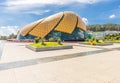 DALAT, VIETNAM - MAY 6, 2018: Glass Pavilion in the form of a flower bud of the artichoke in the Lam Vien Square Royalty Free Stock Photo