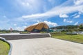 DALAT, VIETNAM - MAY 6, 2018: Glass Pavilion in the form of a flower bud of the artichoke in the Lam Vien Square Royalty Free Stock Photo