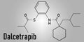 Dalcetrapib hypercholesterolemia drug molecule. Skeletal formula. Chemical structure