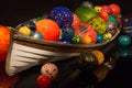 Dale Chihuly Glass Artist Boat with Ball Floats