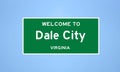 Dale City, Virginia city limit sign. Town sign from the USA.